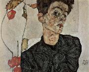 Egon Schiele Self-Portrait with Chinese Lantern Fruit china oil painting reproduction